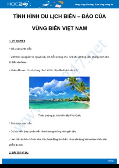 Chuyên đề Tình hình du lịch biển – đảo của vùng biển Việt Nam môn Vật Lý 9 năm 2021