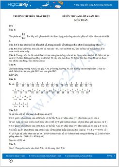 Bộ 4 đề ôn thi vào lớp 6 môn Toán có đáp án năm 2021 Trường TH Trần Nhật Duật