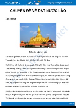 Chuyên đề Đặc điểm đất nước Lào môn Địa Lý 8 năm 2021