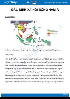 Chuyên đề Đặc điểm xã hội Đông Nam Á môn Địa Lý 8 năm 2021