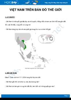 Chuyên đề Việt Nam trên bản đồ thế giới môn Địa Lý 8 năm 2021