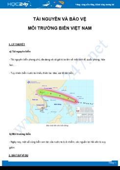 Chuyên đề Tài nguyên và bảo vệ môi trường biển Việt Nam môn Địa Lý 8 năm 2021