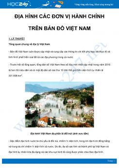 Chuyên đề Địa hình các đơn vị hành chính trên bản đồ Việt Nam môn Địa Lý 8 năm 2021