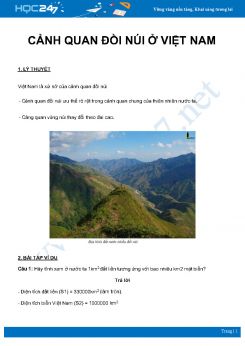 Chuyên đề Cảnh quan đồi núi ở Việt Nam môn Địa Lý 8 năm 2021