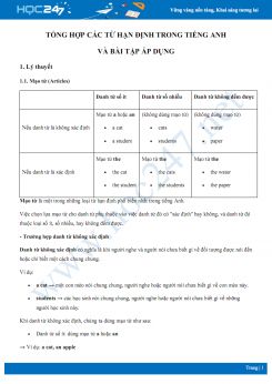 Tổng hợp các từ hạn định trong Tiếng Anh và bài tập áp dụng
