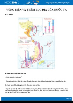 Lý thuyết và bài tập củng cố Vùng biển và thềm lục địa nước ta Địa lí 12