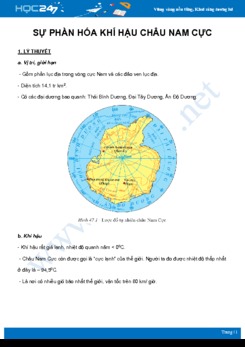 Chuyên đề Sự phần hóa khí hậu Châu Nam Cực môn Địa Lý 7 năm 2021