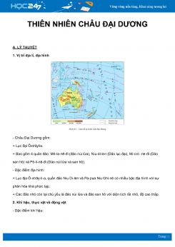 Chuyên đề Thiên nhiên Châu Đại Dương môn Địa Lý 7 năm 2021