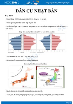 Kiến thức trọng tâm về Dân cư và xã hội Nhật Bản Địa lí 11