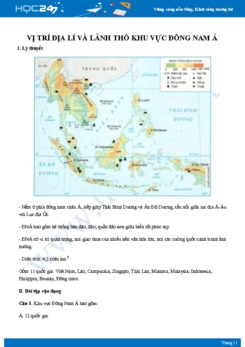 Chuyên đề Vị trí địa lý của khu vực Đông Nam Á Địa lí 11