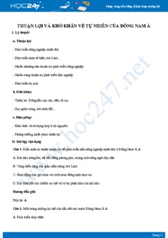 Chuyên đề Ảnh hưởng của điều kiện tự nhiên đến khu vực Đông Nam Á Địa lí 11