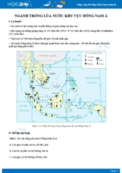 Lý thuyết Đặc điểm ngành trồng lúa nước ở khu vực Đông Nam Á Địa lí 11