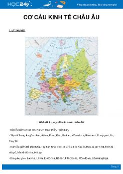 Chuyên đề Cơ cấu kinh tế Châu Âu môn Địa Lý 7 năm 2021