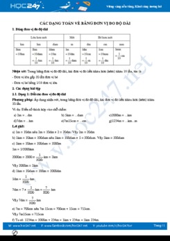 Các dạng toán về Bảng đơn vị đo độ dài Toán lớp 5