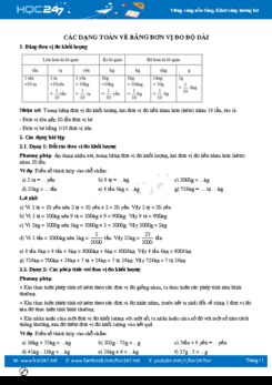 Các dạng toán về Bảng đơn vị đo khối lượng Toán lớp 5