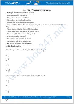 Hướng dẫn giải bài tập tổng hợp về phân số Toán lớp 5