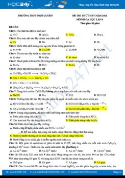 Bộ 5 đề thi thử THPT QG năm 2021 có đáp án môn Hóa học lần 3 Trường THPT Đa Kia