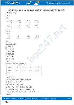 Bài tập nâng cao có hướng dẫn giải dạng viết các số đo diện tích dưới dạng số thập phân