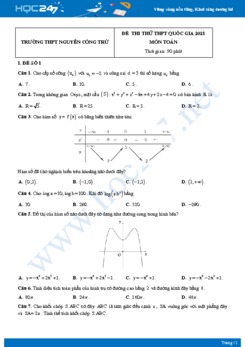 Bộ 4 đề thi thử THPT QG năm 2021 môn Toán lần 2 - Trường THPT Nguyễn Công Trứ