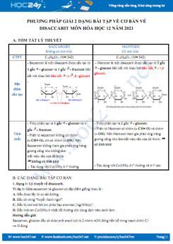 Hai dạng bài tập về cơ bản về Đisaccarit môn Hóa học 12 năm 2021