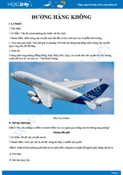 Tổng ôn kiến thức Địa lí ngành hàng không Địa lí 10