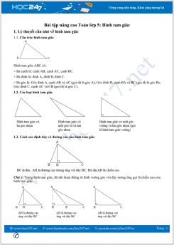Hướng dẫn giải một số bài tập nâng cao toán lớp 5 về hình tam giác