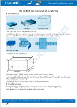 Hướng dẫn giải một số bài tập toán lớp 5 về hình hộp chữ nhật, hình lập phương