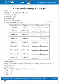 Các bài toán về các tập hợp số và cách giải Toán lớp 10