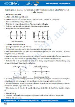 Phương pháp giải bài tập liên quan đến vẽ hình qua thấu kính môn Vật Lý 11 năm 2021-2022