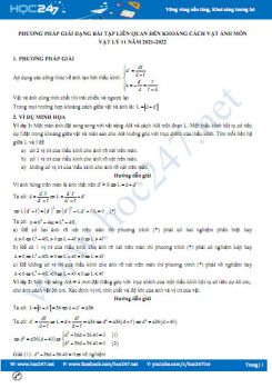 Phương pháp giải dạng bài tập liên quan đến khoảng cách vật ảnh môn Vật Lý 11 năm 2021-2022