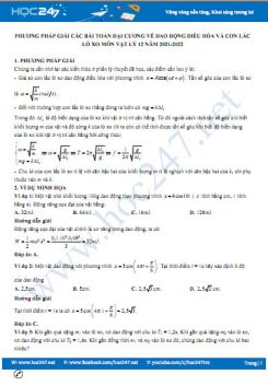 Phương pháp giải các bài toán đại cương về dao động điều hòa và con lắc lò xo môn Vật Lý 12 năm 2021-2022
