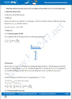 Phương pháp giải bài toán về cắt ghép lò xo môn Vật Lý 12 năm 2021-2022