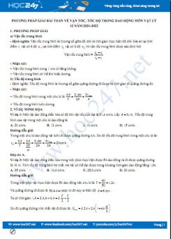 Phương pháp giải bài toán về vận tốc, tốc độ trong dao động môn Vật Lý 12 năm 2021-2022