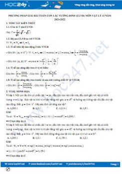 Phương pháp giải bài toán con lắc vướng đinh (CLVĐ) môn Vật Lý 12 năm 2021-2022