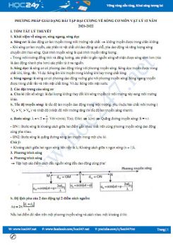 Phương pháp giải dạng bài tập đại cương về sóng cơ môn Vật Lý 12 năm 2021-2022