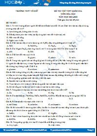 Bộ 5 đề thi thử THPT QG môn Hóa học năm 2021-2022 có đáp án Trường THPT Võ Giữ