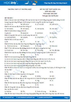 Bộ 5 đề thi thử THPT QG môn Hóa học năm 2021-2022 có đáp án Trường THPT Lý Thường Kiệt