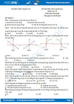 Bộ 5 đề thi thử THPT QG môn Vật Lý năm 2021-2022 có đáp án Trường THPT Trạm Tấu