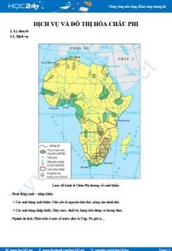 Kiến thức trọng tâm về Dịch vụ và đô thị hóa châu Phi Địa lí 7
