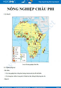 Kiến thức trọng tâm về Nông nghiệp châu Phi Địa lí 7