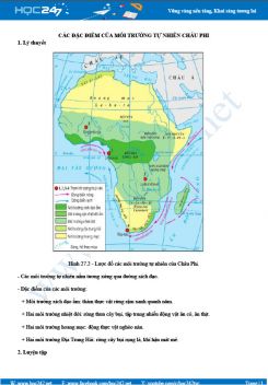 Lý thuyết trọng tâm về Các môi trường tự nhiên ở châu Phi Địa lí 7