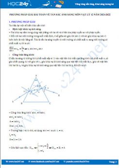 Phương pháp giải bài toán về tán sắc ánh sáng môn Vật Lý 12 năm 2021-2022