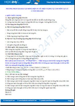 Phương pháp giải bài tập dòng điện Fu-co, hiện tượng tự cảm môn Vật Lý 11 năm 2021-2022