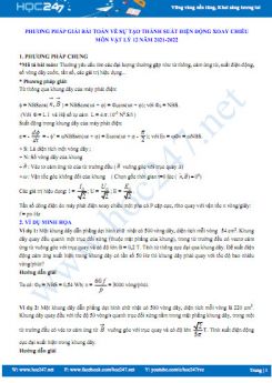 Phương pháp giải bài toán về sự tạo thành suất điện động xoay chiều môn Vật Lý 12