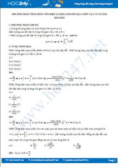 Phương pháp tích phân tìm điện lượng chuyển qua môn Vật Lý 12 năm 2021-2022