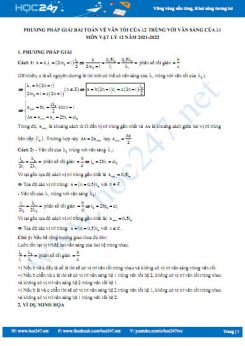 Phương pháp giải bài toán về vân tối của λ2 trùng với vân sáng của λ1 môn Vật Lý 12