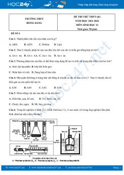 Bộ 5 Đề thi thử THPT QG môn Sinh Học 12 năm 2021-2022 Trường THPT Hồng Bàng có đáp án