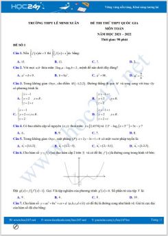 Bộ 5 đề thi thử THPT QG môn Toán năm 2021-2022 có đáp án Trường THPT Lê Minh Xuân