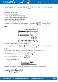 Phương pháp giải bài toán liên quan đến hai vật môn Vật Lý 12 năm 2021-2022