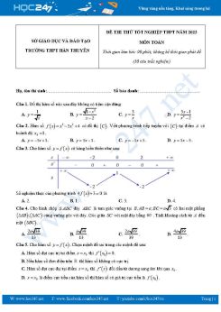 Đề thi thử tốt nghiệp THPT môn Toán năm 2023 Trường THPT Hàn Thuyên có đáp án